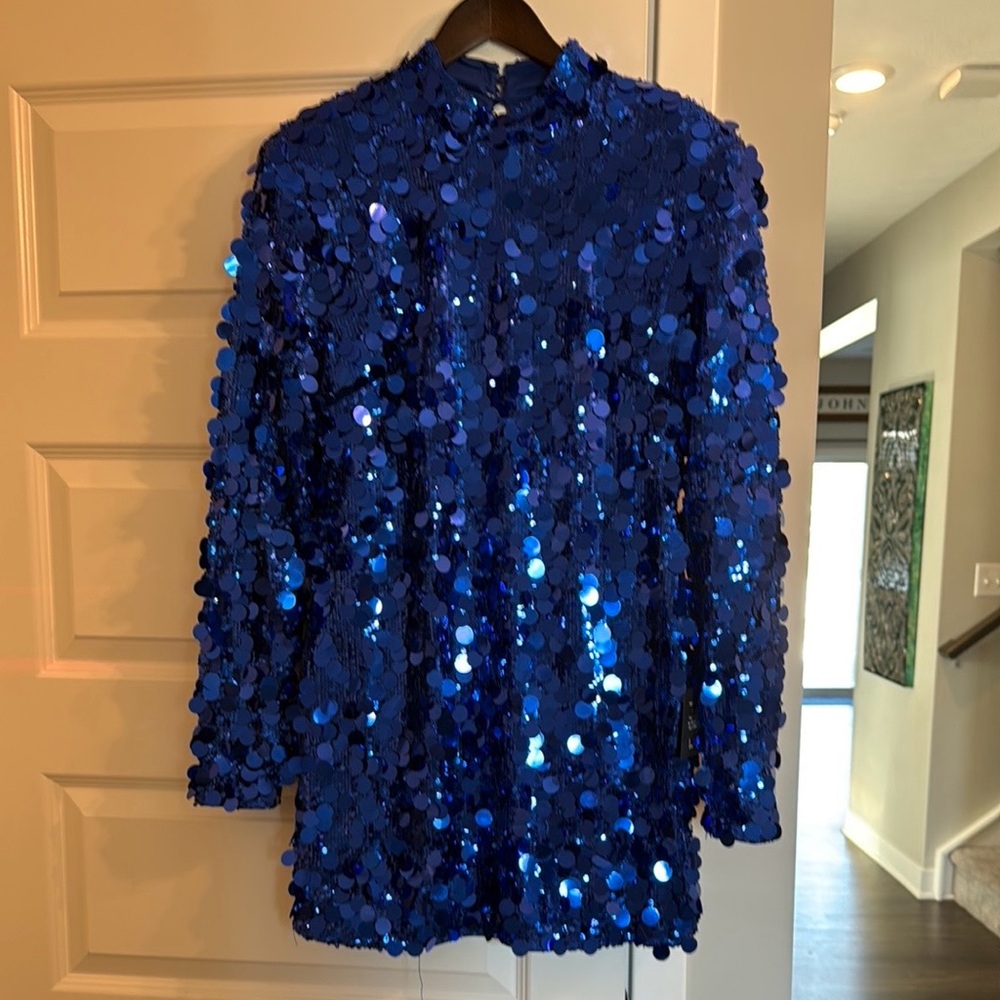 Lulu's Blue Sequin Mini Dress NWT